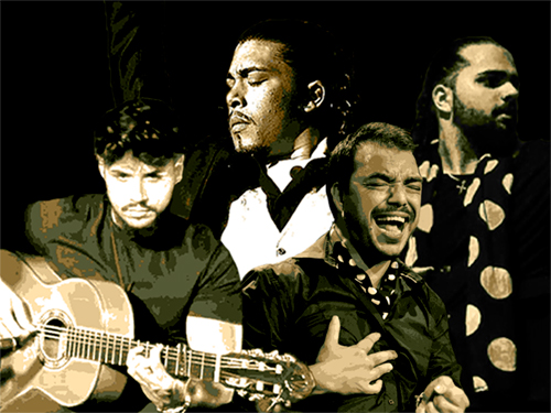 JOAQUIN EL DUENDE . DAMIAN DEL SINGLA . RAFAEL FLORES “EL MONIN” . ANTONIO EL GUITA