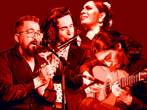 DAVID DE JOSE . DIVINA CORTES . KARLOS NAO . JAVIER DE LA ROSA 23ROBADORS - Barcelona - 3 FLAM